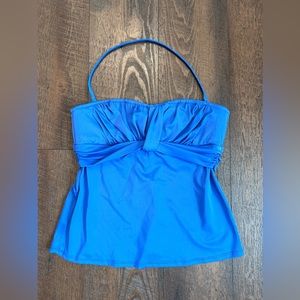J. Crew Blue Halter Tankini Swim Top Size M
